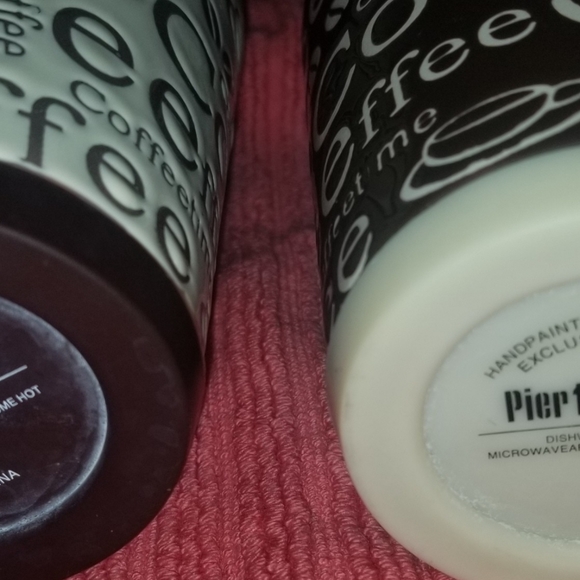 EXCELLENT PRE-OWNED CONDITION PAIR OF PIER ONE COFFEE CUPS WITH SPOONS - Picture 3 of 6